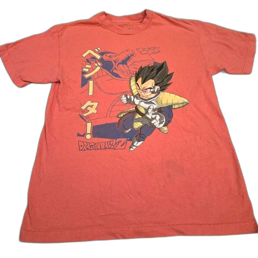 Dragon Ball Z Vegeta T-Shirt Medium Coral Graphic Anime Tee Shenron Japanese